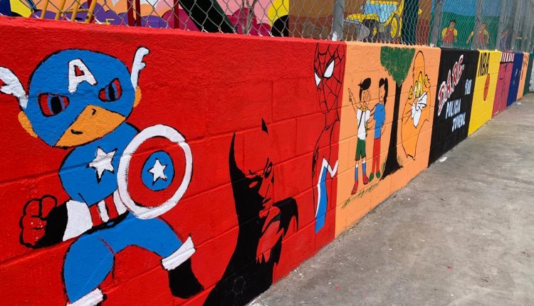 Parque, graffiti, paredes