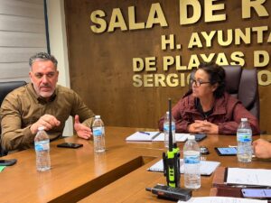 Reunión de Protección Civil y Seguridad Ciudadana en Playas de Rosarito por condiciones climáticas. / Cortesía Ayuntamiento de Playas de Rosarito